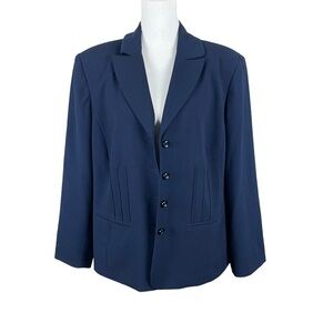 Vintage Giorgio Sant Angelo Blazer Suit Jacket Womens Size 16W Navy Blue Pocket